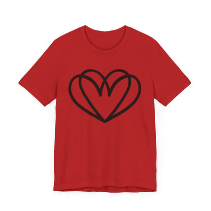 Black Double Heart Tee