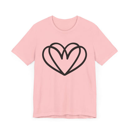 Black Double Heart Tee