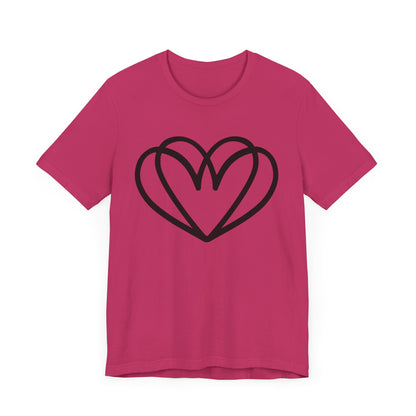 Black Double Heart Tee