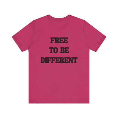 Free To Be Different Black Lettered Tshirt