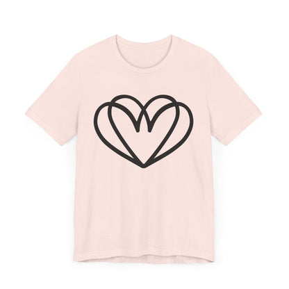 Black Double Heart Tee