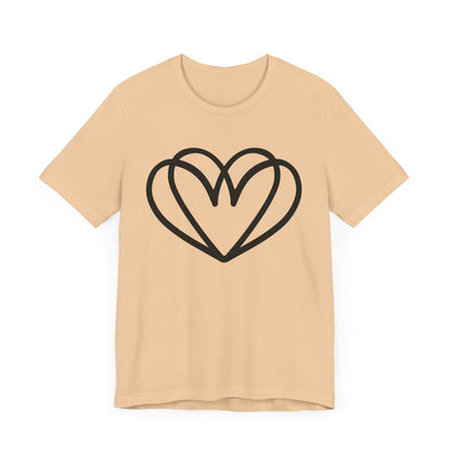 Black Double Heart Tee