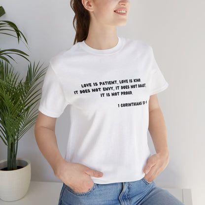 Love Is Patient - Black Lettered Tee