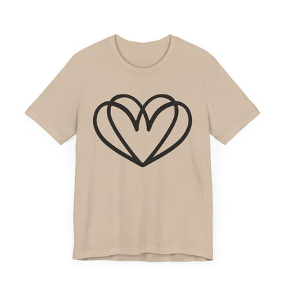 Black Double Heart Tee